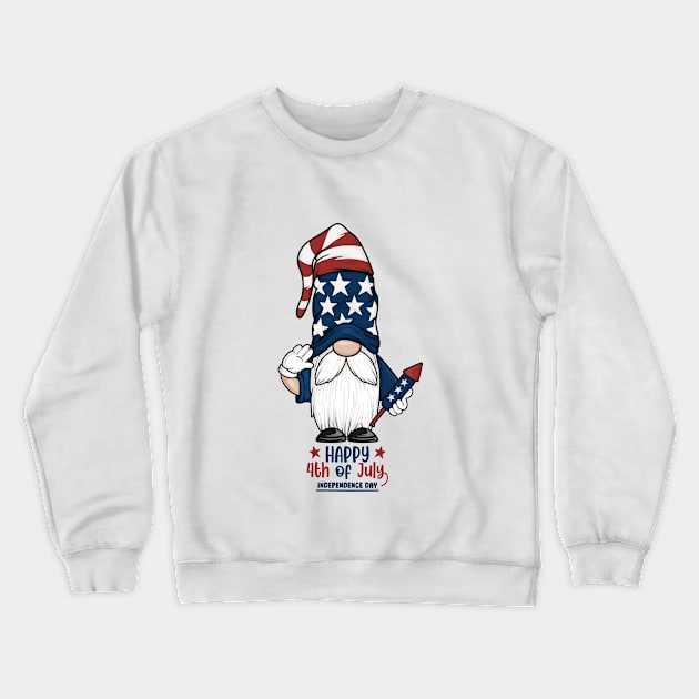 Patriotic Gnome Crewneck Sweatshirt by TheRoverhate